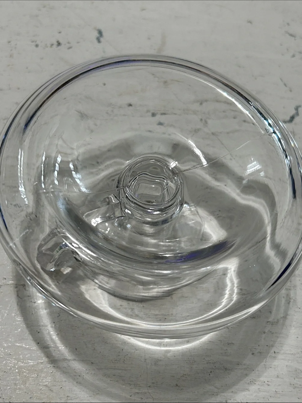 Clear Glass Chamberstick Candle Holder